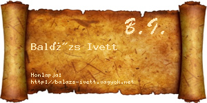 Balázs Ivett névjegykártya